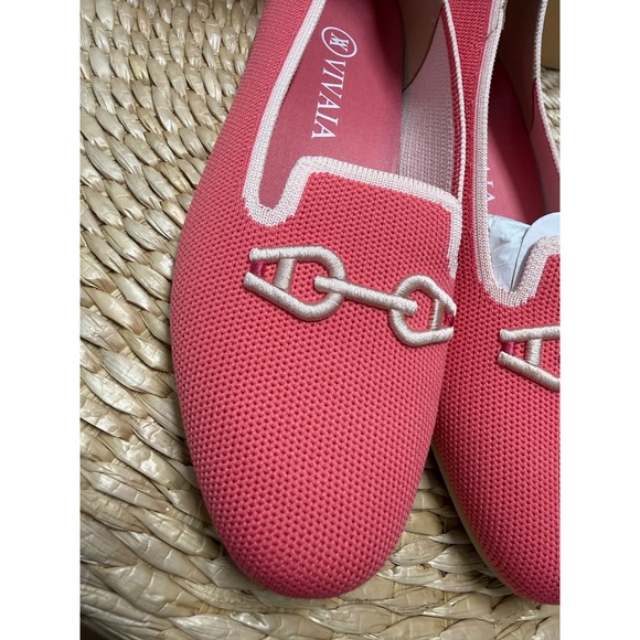 VIVAIA Round-Toe Patterned Loafers. Size EU/41 US/9.5 color RED NEW - Picture 10 of 15